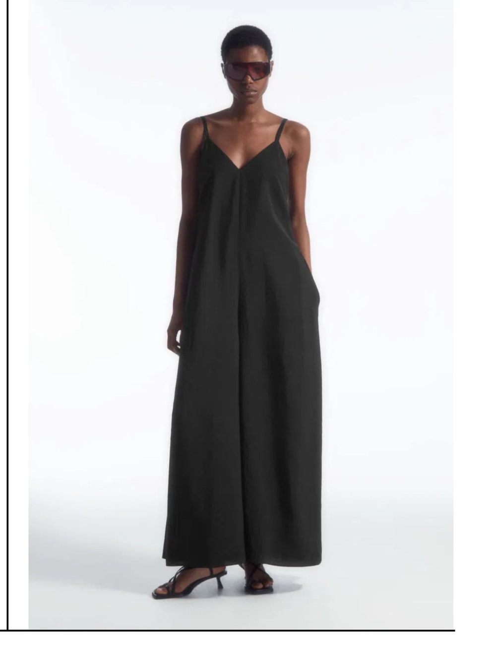 NWT COS Black Wide-Leg V-Neck Jumpsuit Size XS